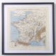 Carte de la France balnéaire et thermale vintage de 1950