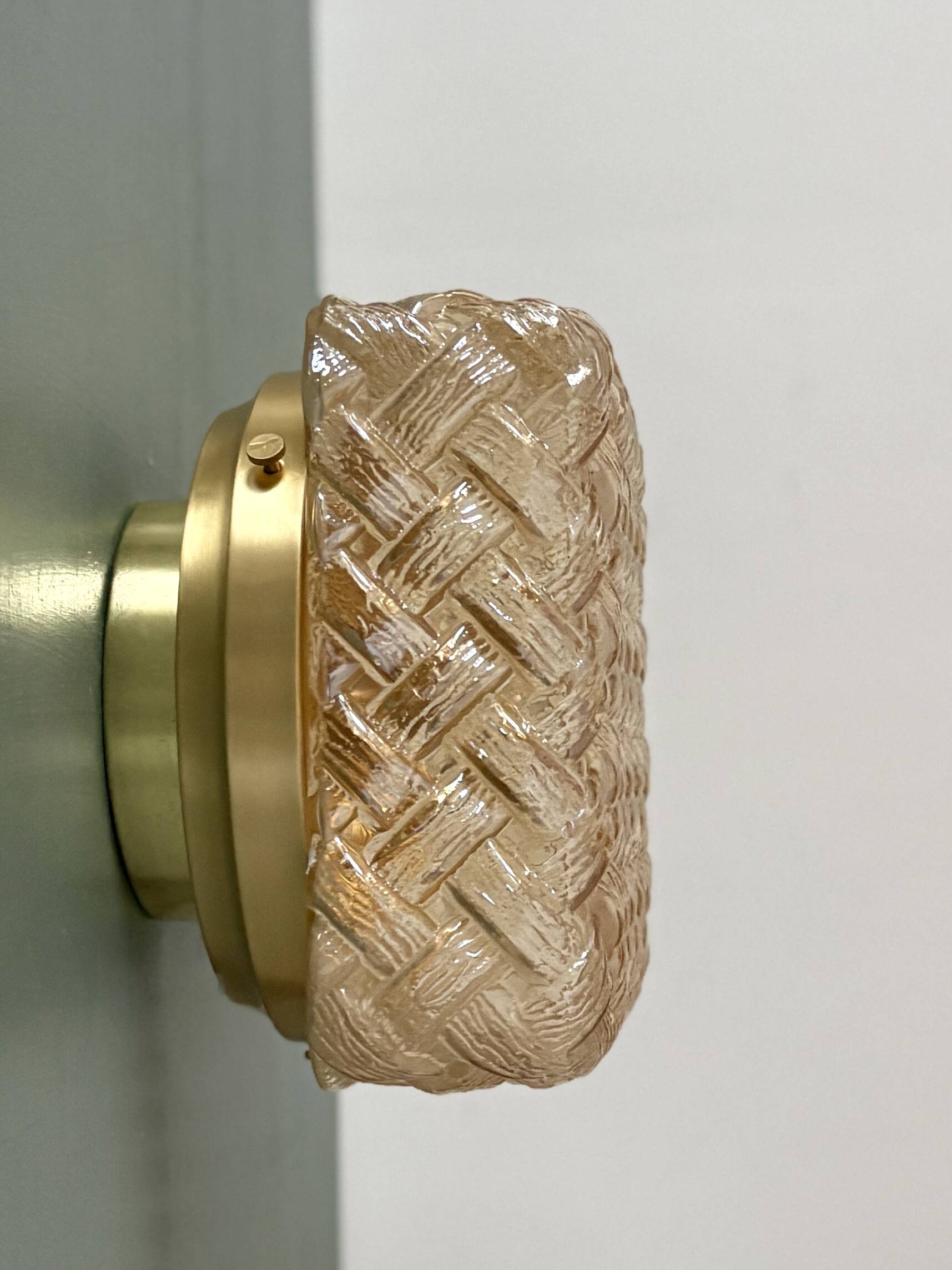 Vintage amber glass wall or ceiling light globe