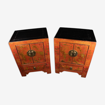 Pair of Chinese bedside tables