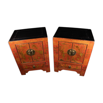 Pair of Chinese bedside tables