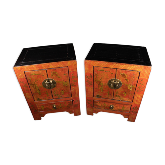 Paire de tables de chevet chinoises