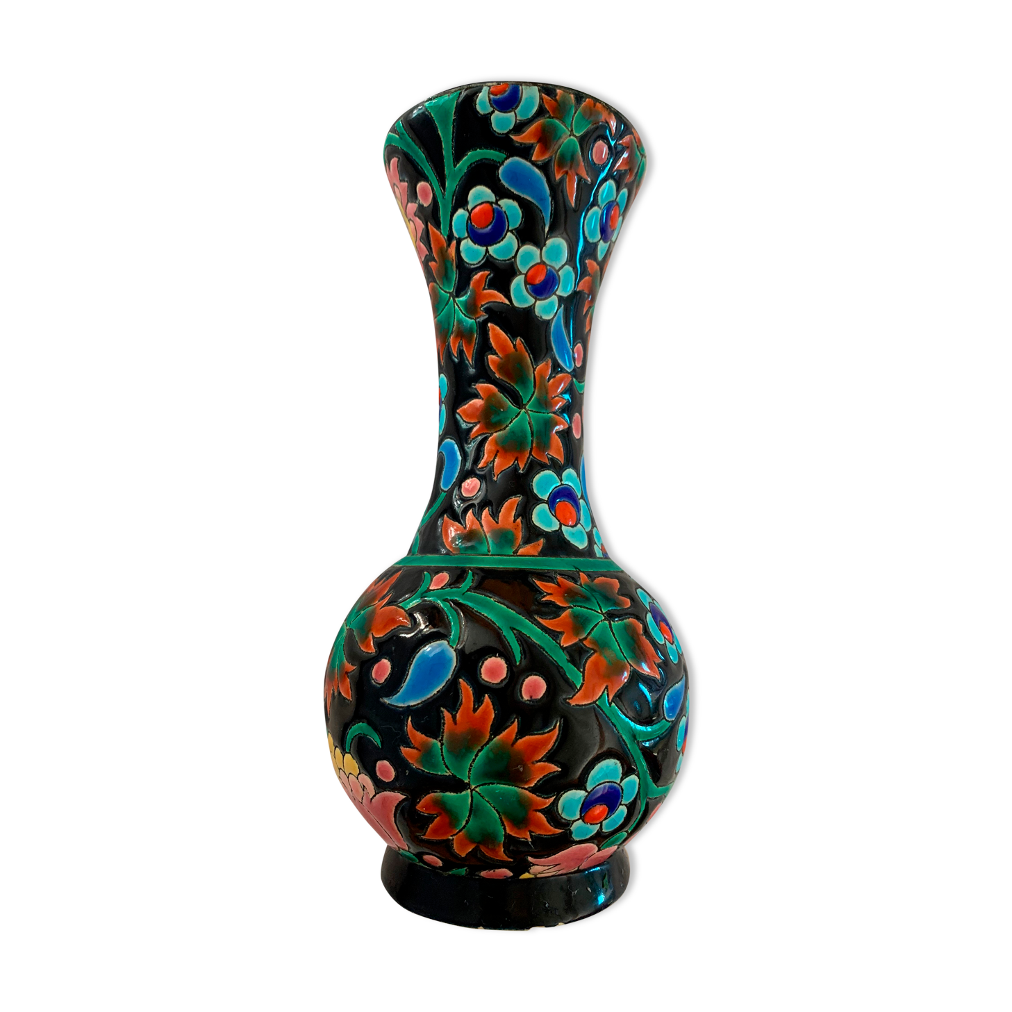 Enamel vase of Longwy