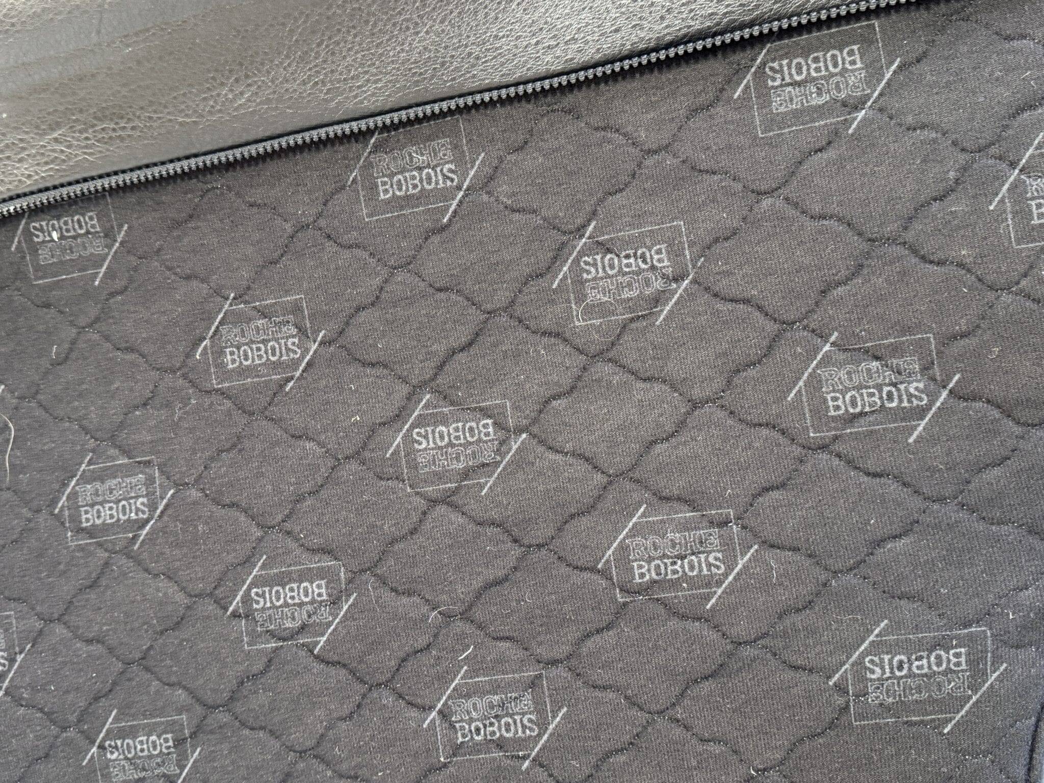 Vintage Roche Bobois sofa – Soleil Noir model – patinated black leather – 2-seater