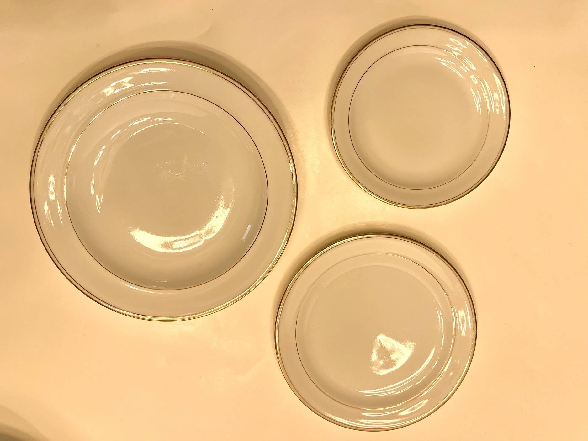 Service of 34 Limoges porcelain plates by Chastagner & Cie – Gilded borders.
