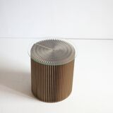 Cardboard Harmonica Side Table With Glass Top, 1970s