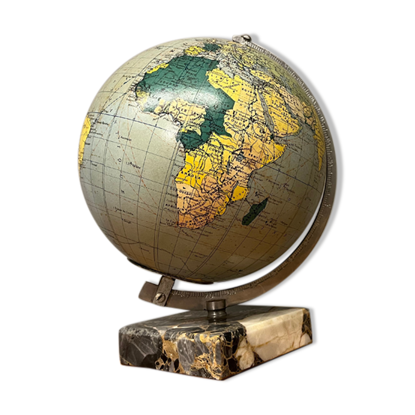 Luminous glass globe world map tripod maps Caride 1960