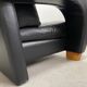 Vintage Streamline Black Leather Armchair, 1980/90s
