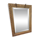 Small vintage mirror in gilded wood, bevelled glass with chain.