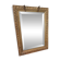 Small vintage mirror in gilded wood, bevelled glass with chain.