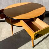 Table à trois tiroirs pivotants des années 1960