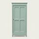 Antique Parisian wardrobe in grey-green solid pine.