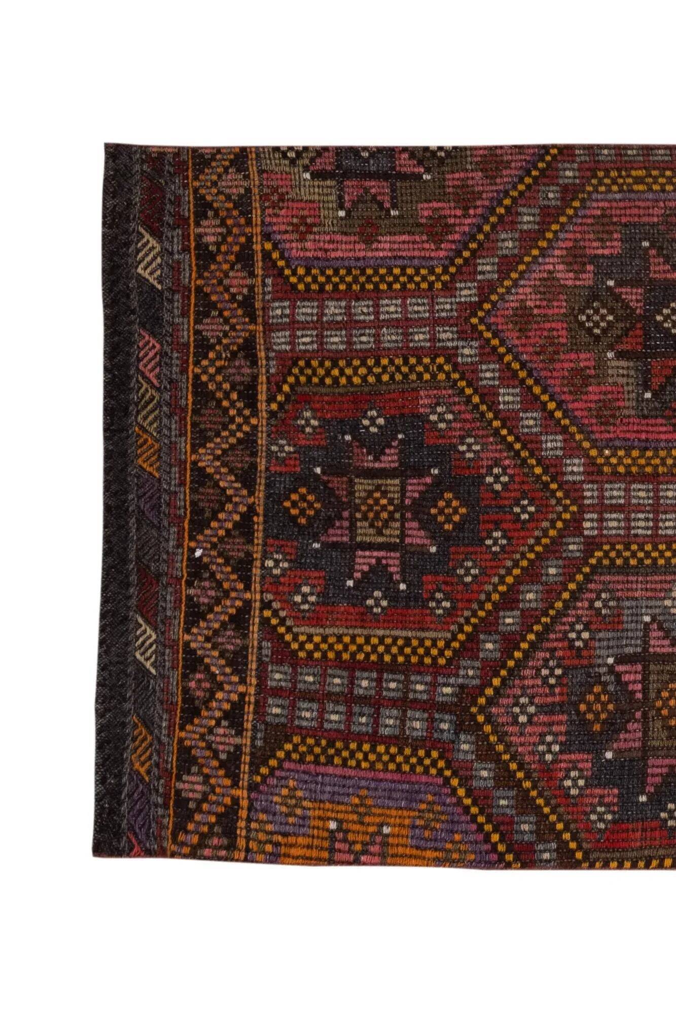Vintage Turkish hallway rug 88x288 cm