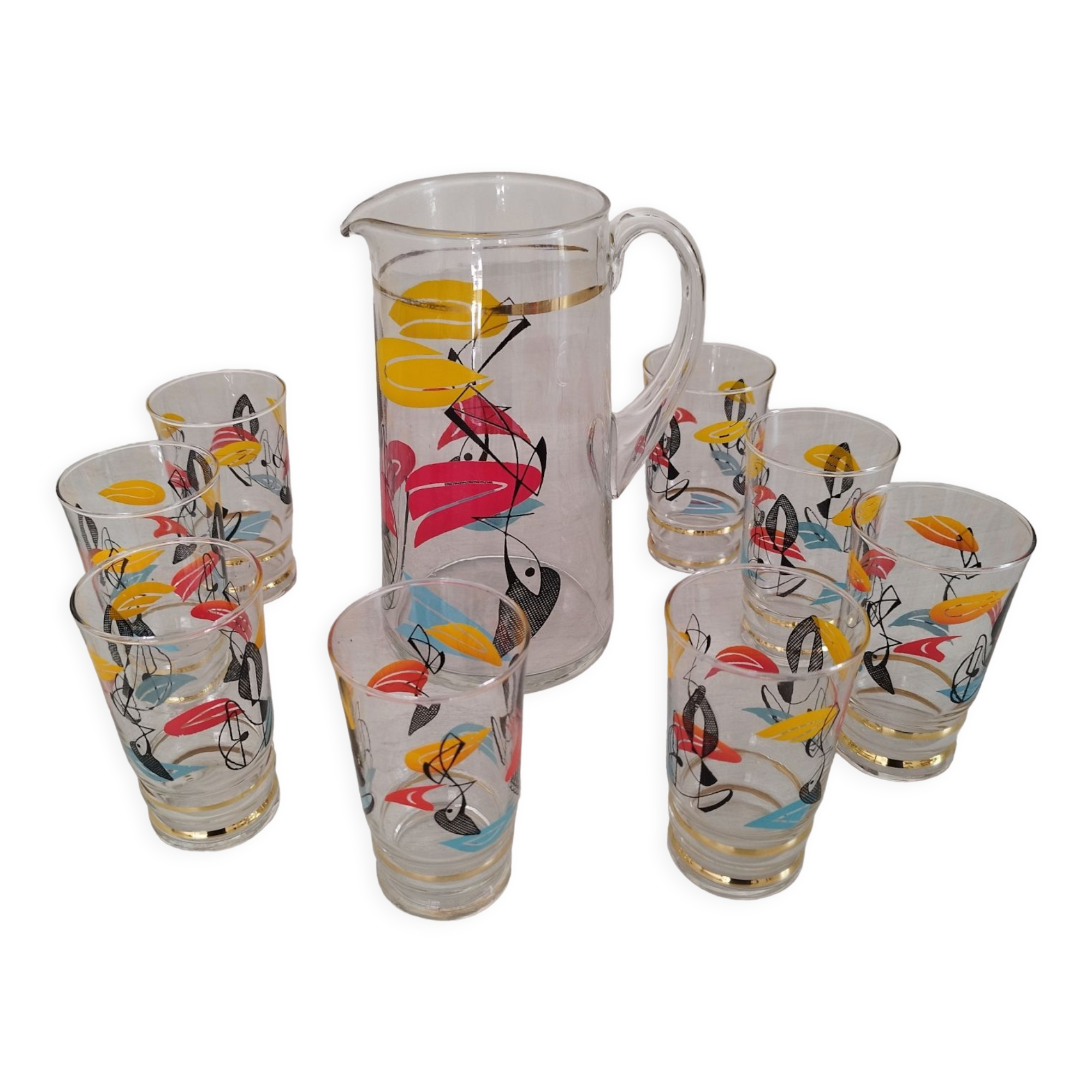 Vintage orangeade glass service