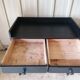 Low wooden entrance furniture