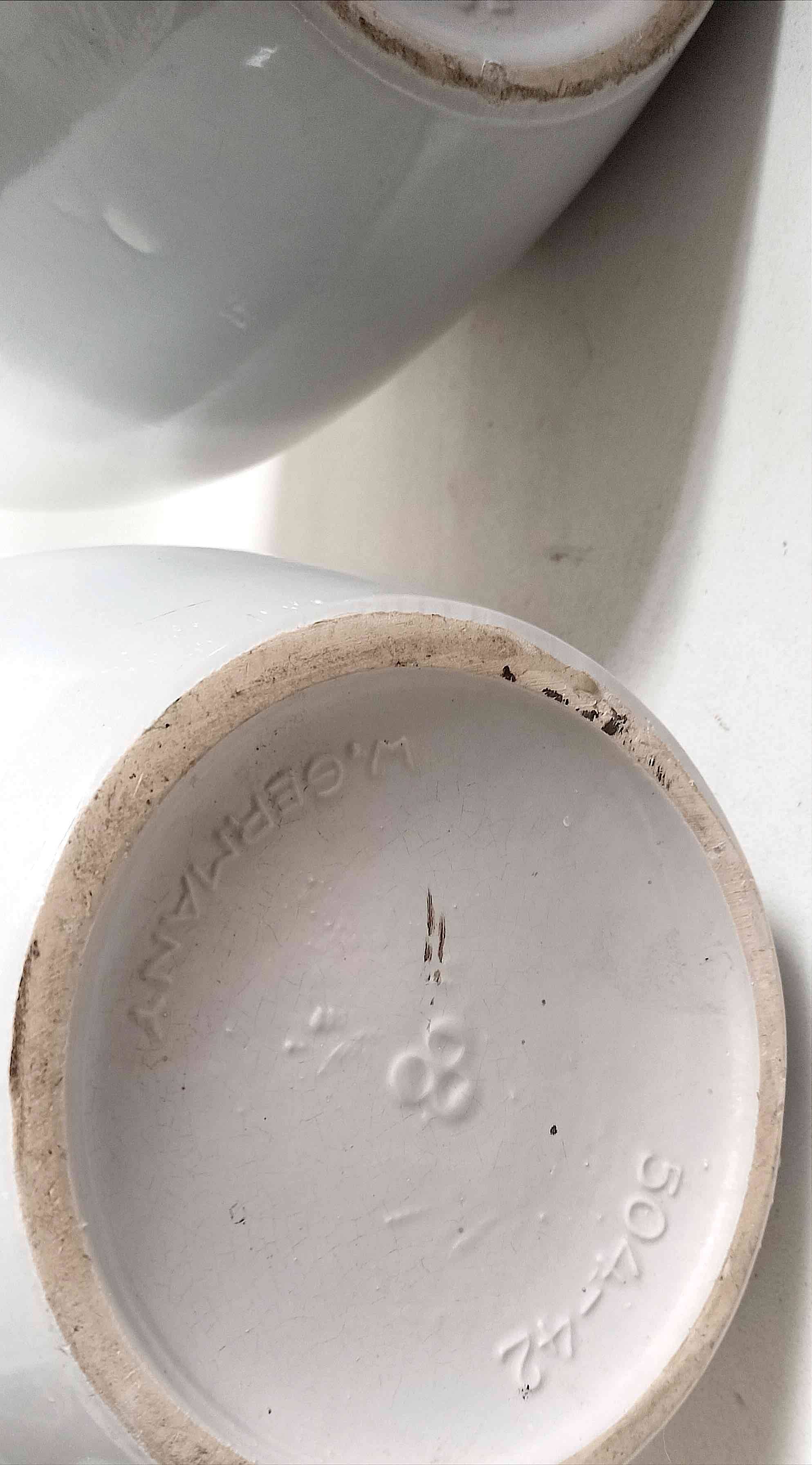 Pair of two-tone ceramic vases West Germany 1960s Height 42 cm