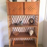 Vintage rattan shelf from the 60's