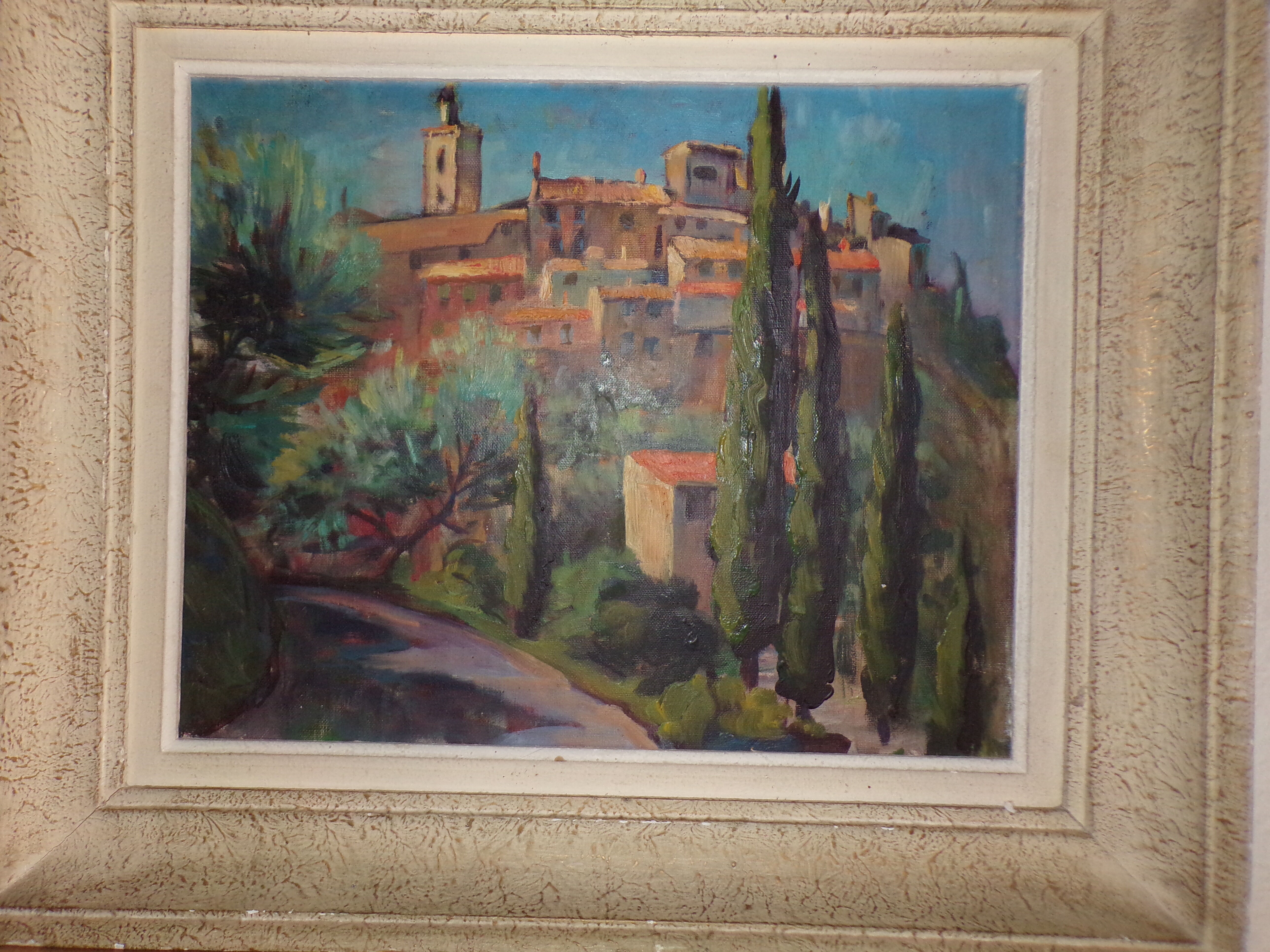 Tableau huile sur toile vue de Provence