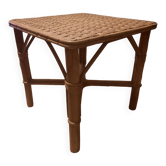 Table d'appoint en rotin années 70