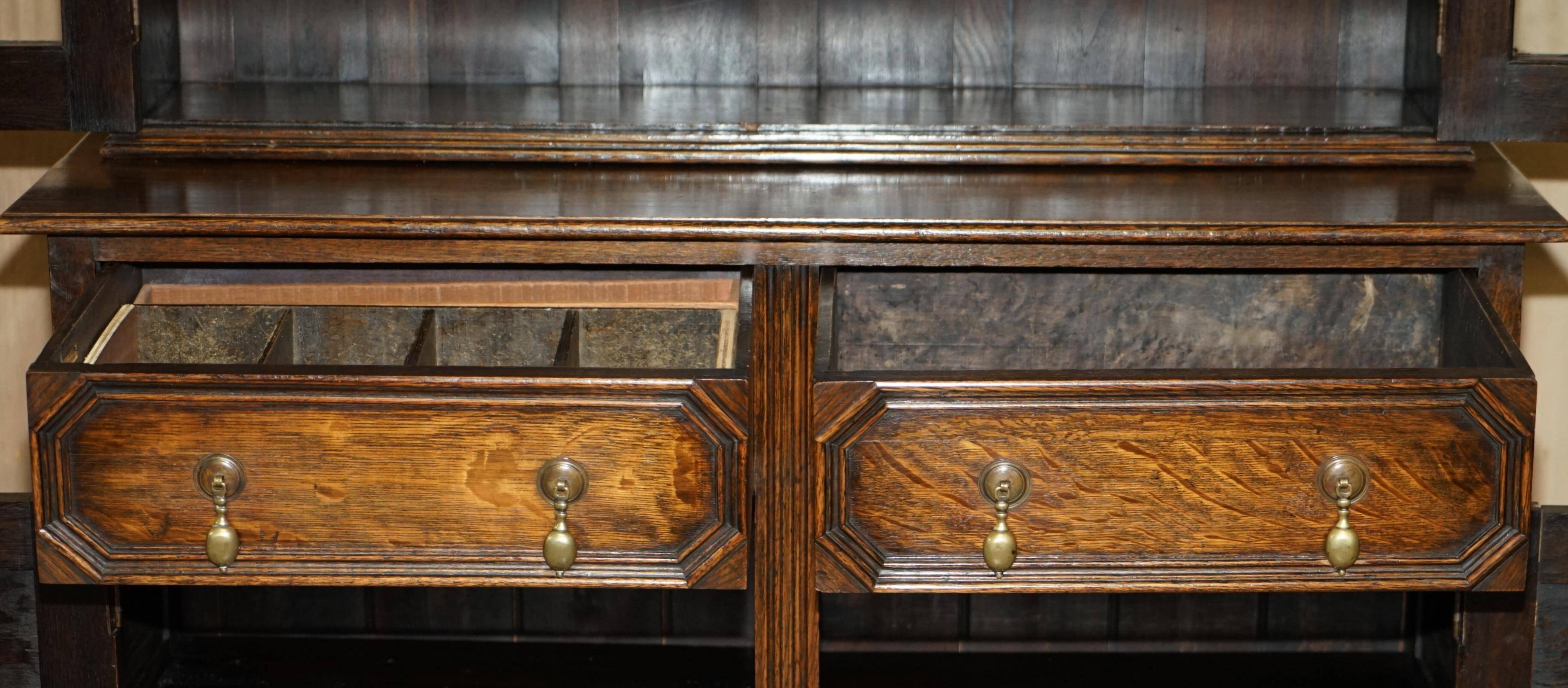 Jacobean Revival library in carved oak