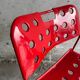Red powder-coated steel Omstak chair by Rodney Kinsman for Bieffeplast — 1980 industrial design
