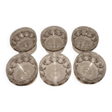 6 cut crystal cups from "Baccarat"