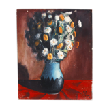 Oil on panel, bouquet of flowers, signed