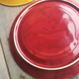 8 old ceramic fondue plates coloured Sarreguemines