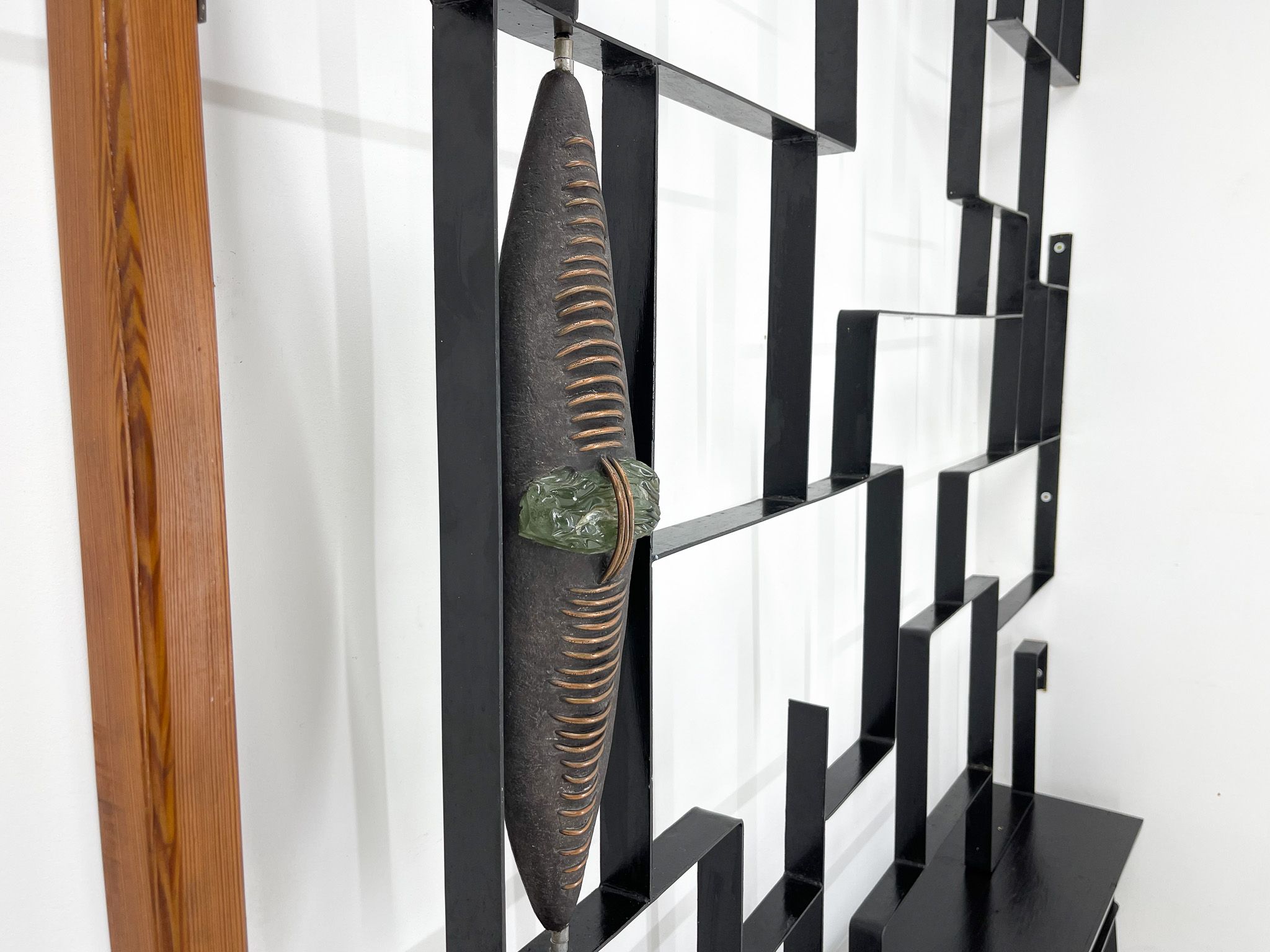 1960's art wall unit or room divider with sculpture by Jelínek