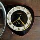 Vintage formica clock silent asymmetrical wall clock "Ajas Besançon black red"