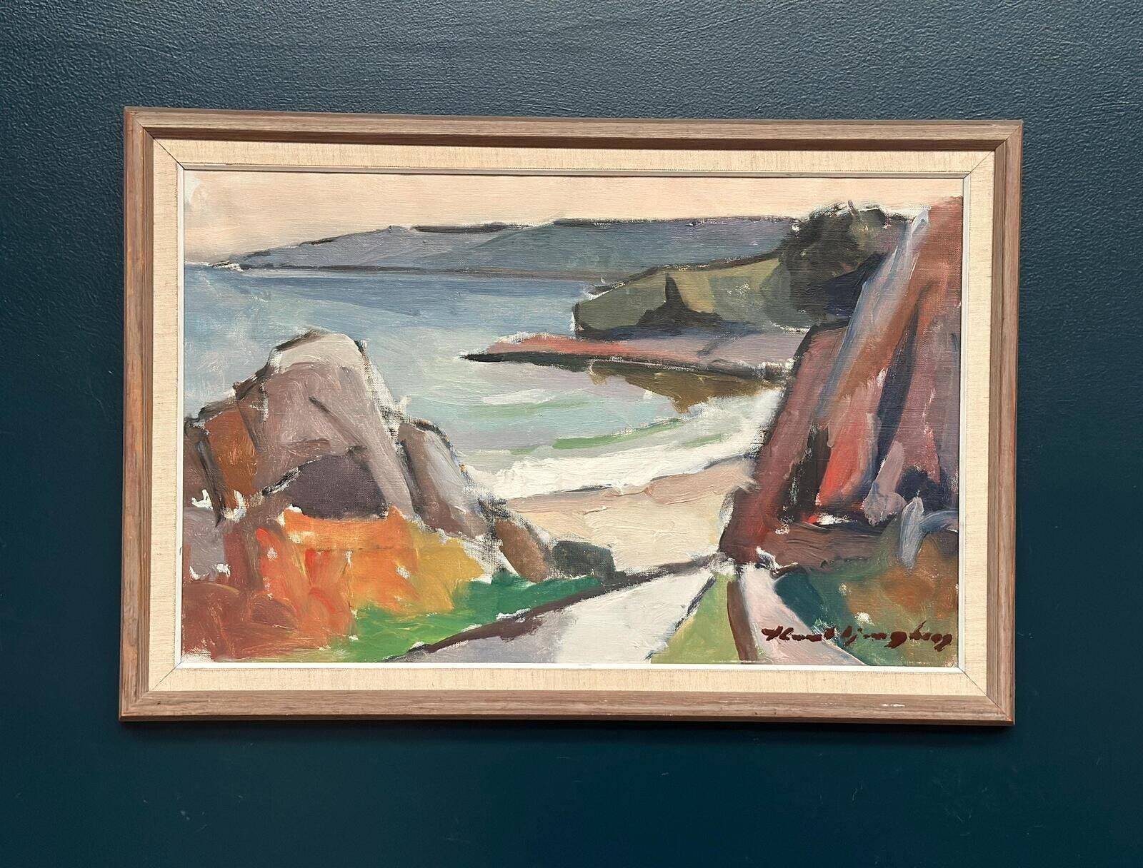 Swedish Oil on Canvas – “Seascape” by Knut Ljungberg (1911–1973)
