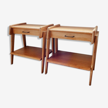 Pair of oak bedsides