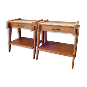 Pair of oak bedsides