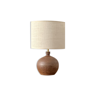 Stoneware and woven jute lamp