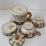 HB Quimper Teapot, Cups and Ramekin Set