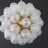 Spectacular Sputnik chandelier with snow glass balls, Doria, Germany, 1970s.