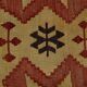 Tapis couloir vintage 4x13 Kilim marron foncé et rouge, 139x396 cm