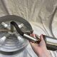 Brushed steel suspension