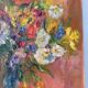 oil on canvas "Bouquet on orange background", signed