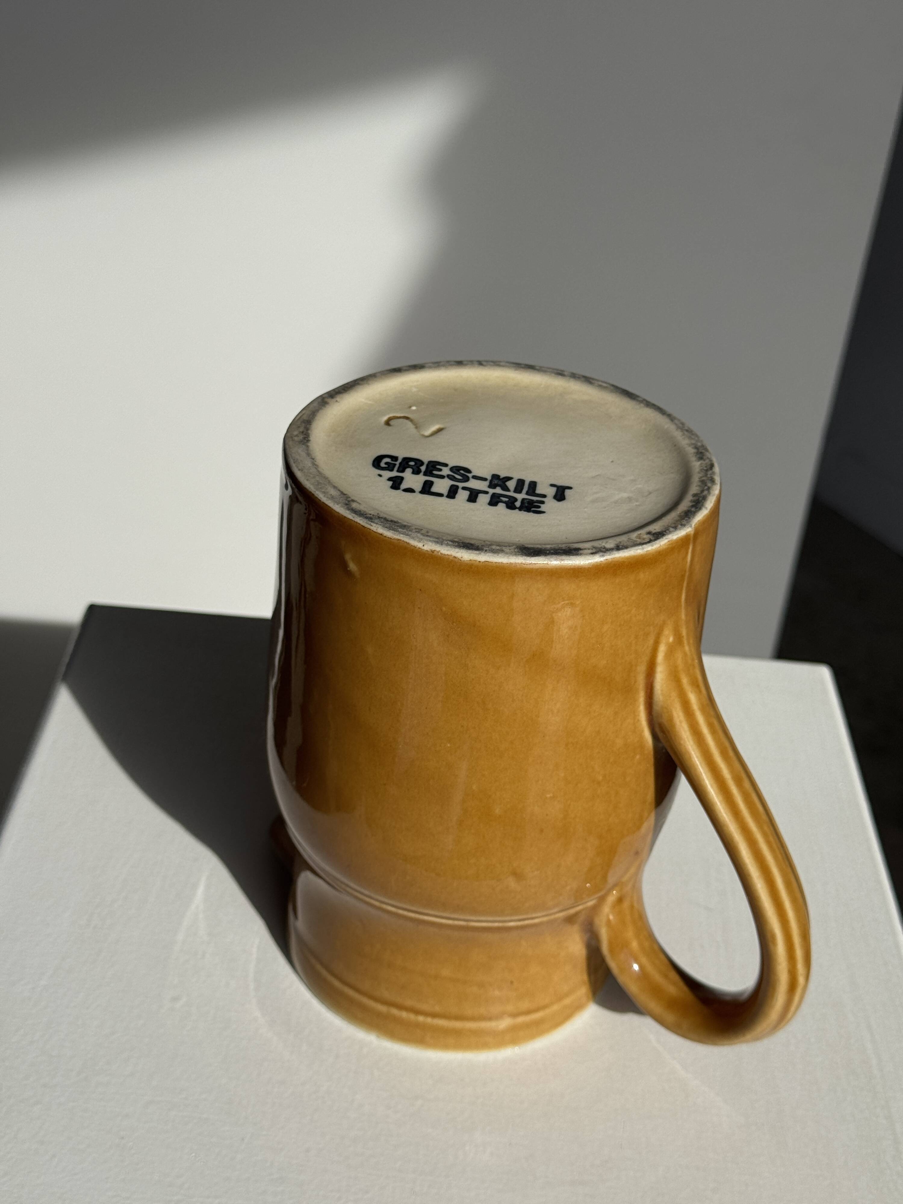 Carafe en céramique jaune Grès Kilt 1 litre H17