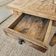 XXL coffee table in solid raw elm wood with 2 drawers, rustic antique.
