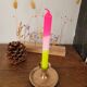Brass candlestick with a ribbed dish