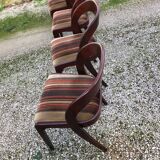 Baumann extendable round dining table and 4 gondola chairs