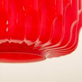 Lustre brutaliste en verre opalin de Karel Wolf pour Osvětlovací sklo, années 1970