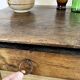 Square farmhouse table in solid oak