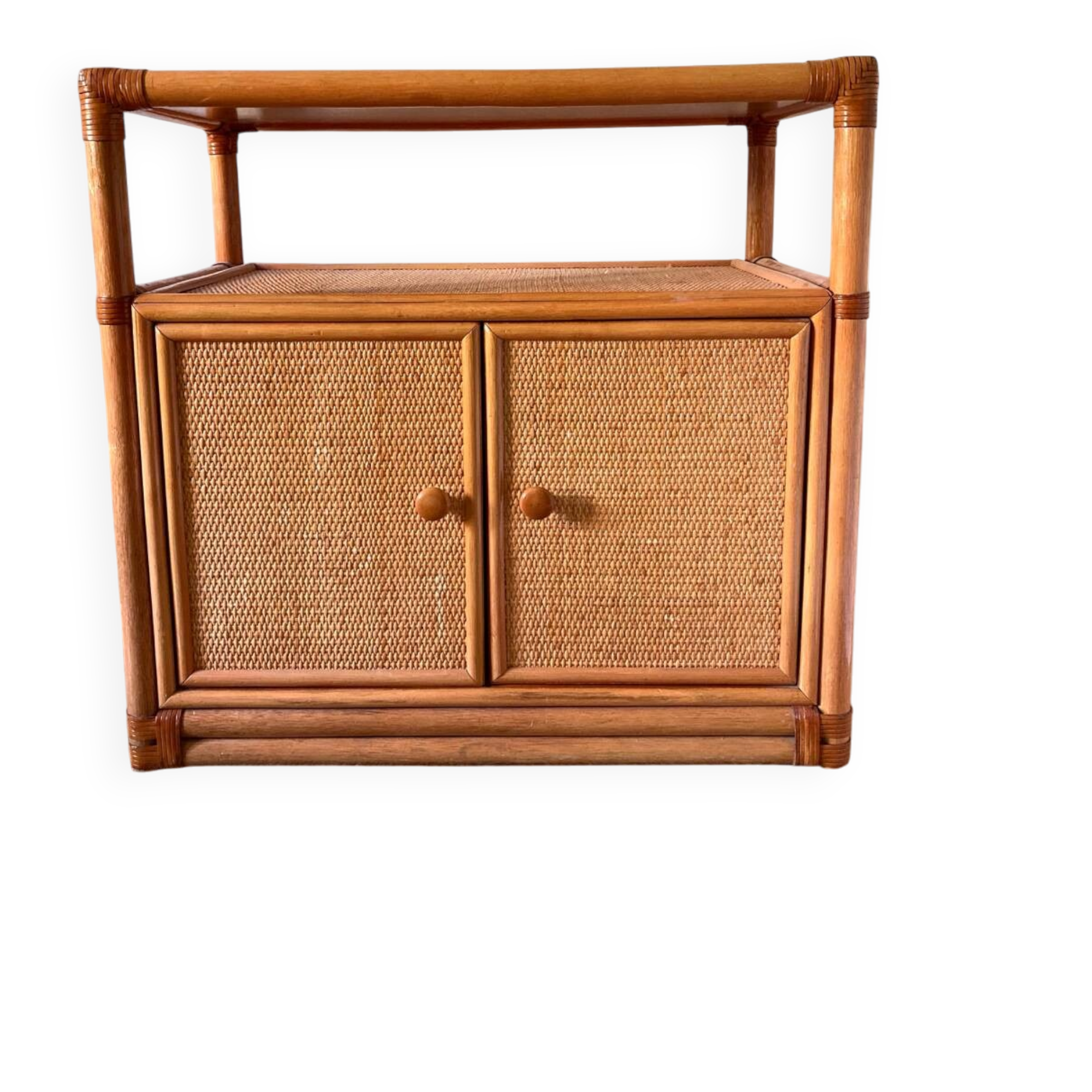 Vintage rattan and cane sideboard