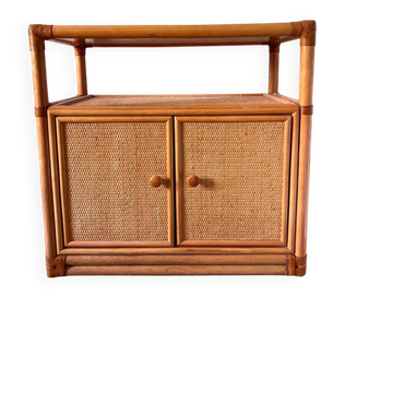 Vintage rattan and caned sideboard