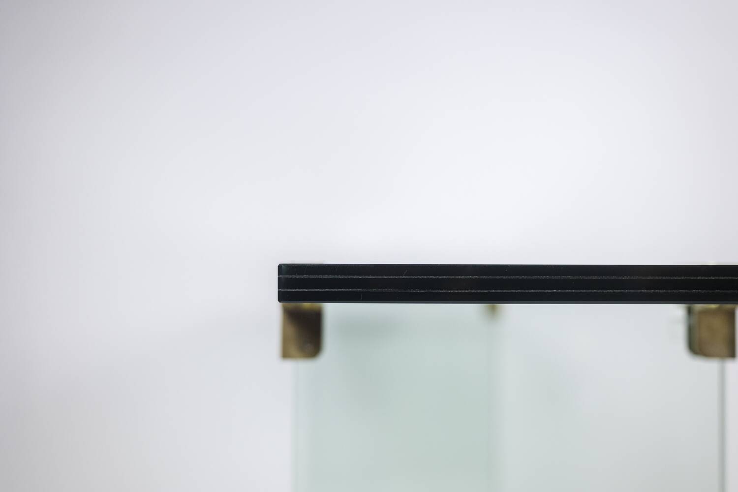 Peter Ghyczy. Glass and gilded brass console. 1970s.