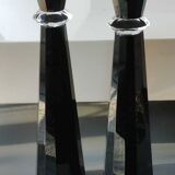 Pair of Asiatides Candlesticks/Copenhagen Model. Diamond inclusion