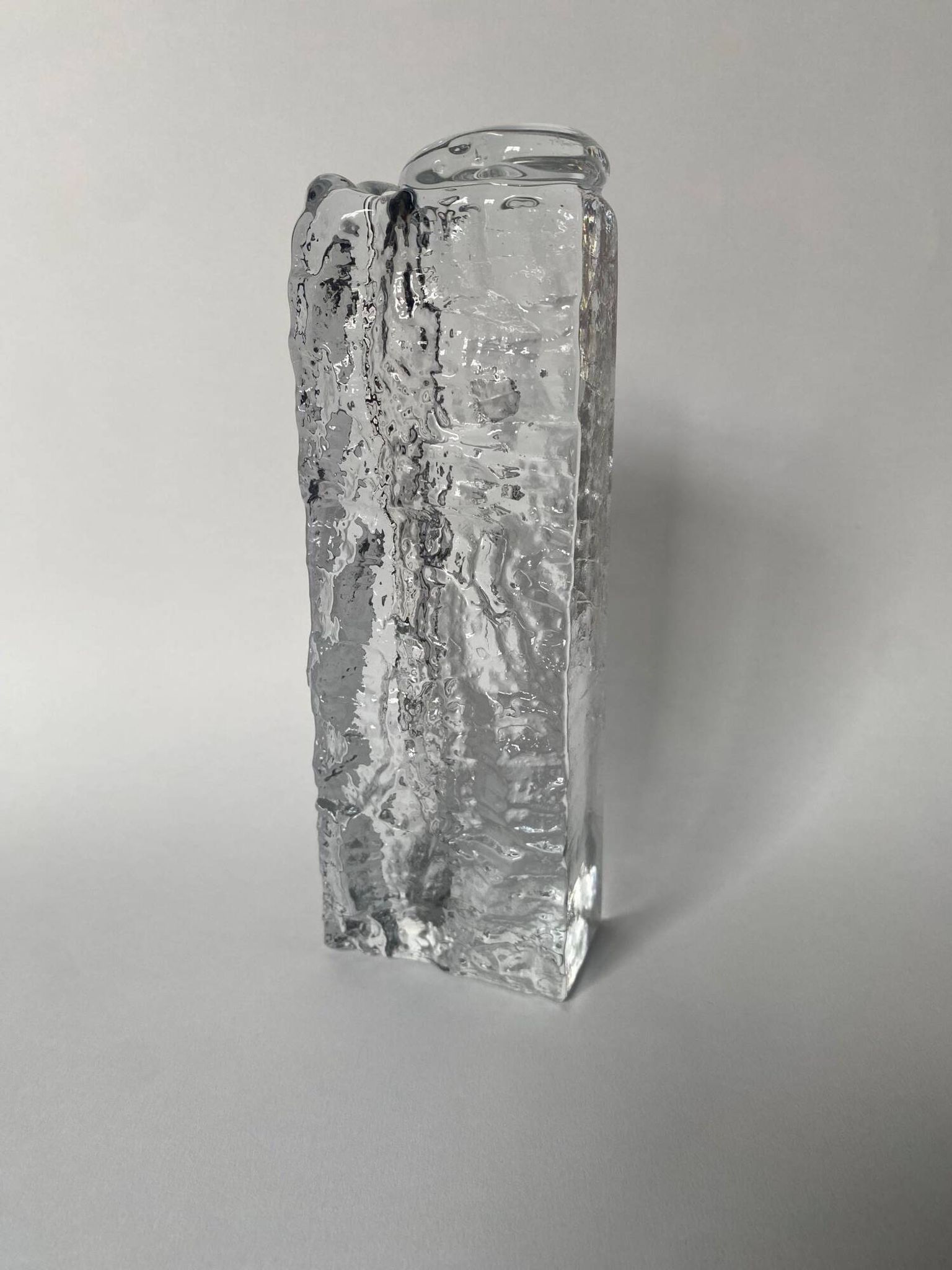 Frosted glass vase from the 1970s