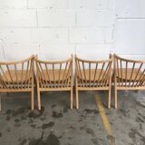 4 V-shaped wooden bistro chairs